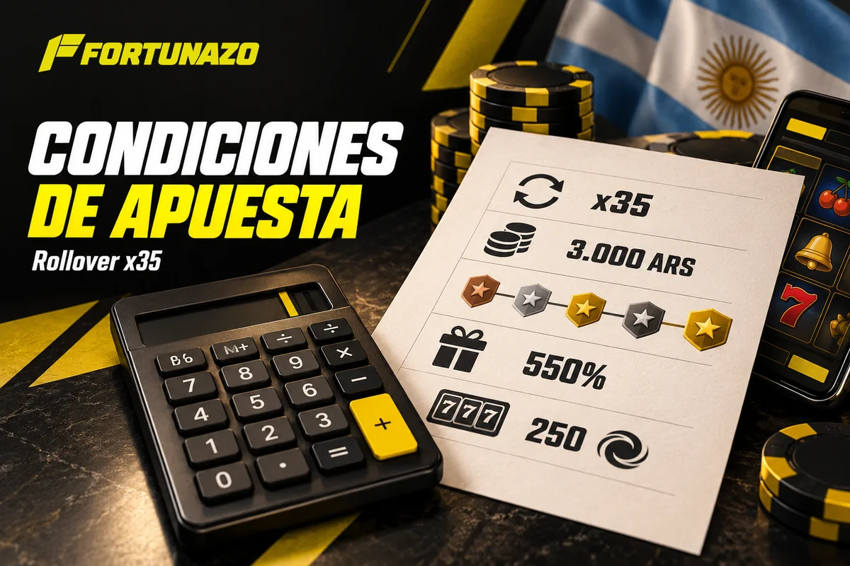 Calculadora junto a las condiciones de apuesta del bono