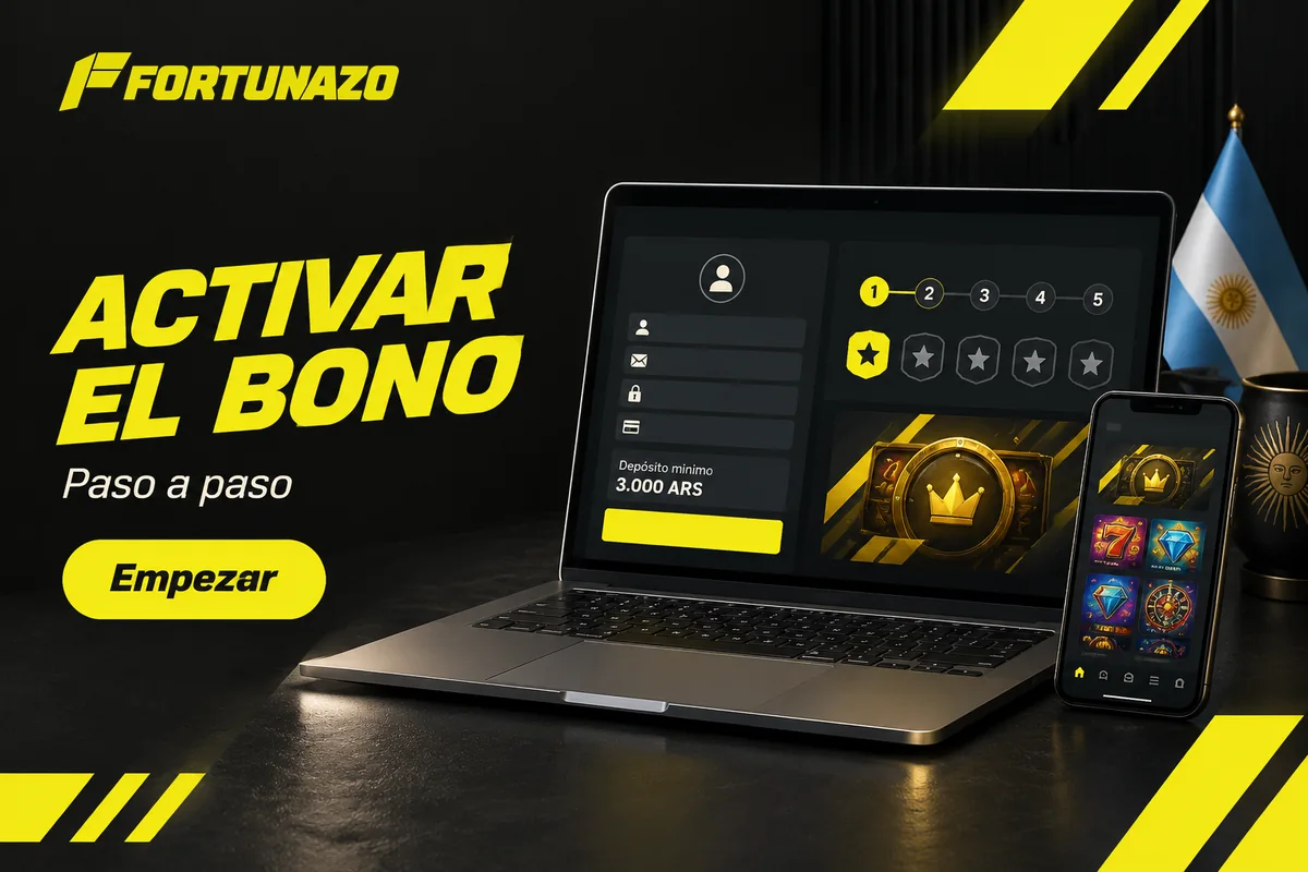 Laptop con registro y activación del primer depósito