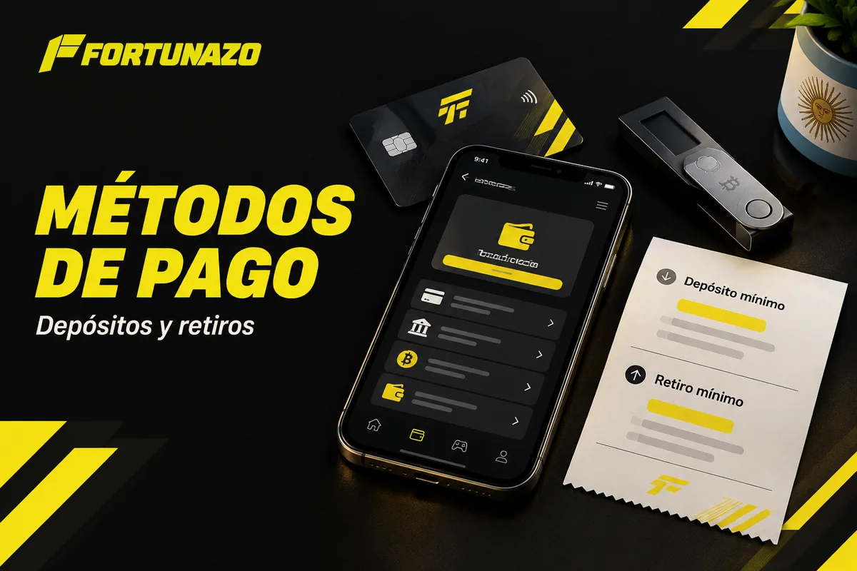 Medios de pago junto a mínimos de depósito y retiro