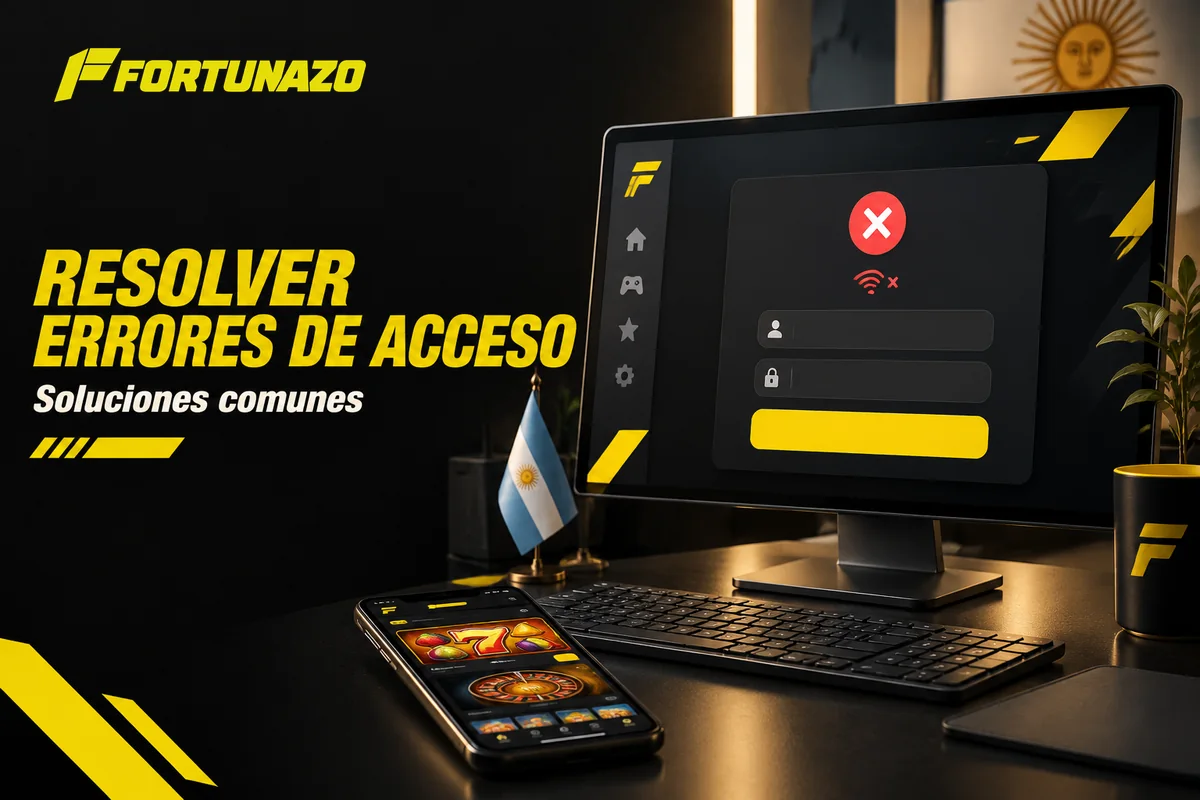 Pantalla con error de acceso y conexión a internet