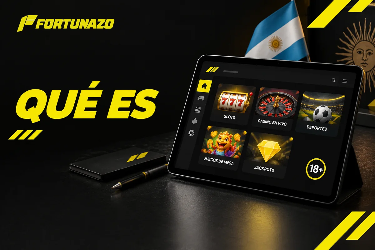 Tablet con productos de juego y aviso para mayores